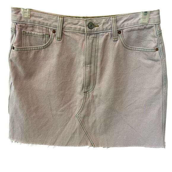 Abercrombie & Fitch Pink Wash Mini Jean Skirt Women's Size 10 Y2K 90s Preppy - Picture 2 of 9
